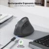 Acer OMR 217 Bluetooth Ergonomic Vertical Mouse, Rechargeable, 2.4GHz & USB-C, 3 DPI Levels, 6 Buttons