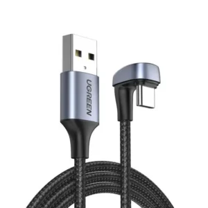 UGREEN USB 2.0-A to Angled USB-C Cable, 2m (Black, 70315)